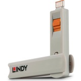 Lindy 40428 bloqueador de puerto Llave de bloqueador de puerto USB Tipo C Gris, Naranja 4 pieza(s), Seguridad naranja, Llave de bloqueador de puerto, USB Tipo C, Gris, Naranja, 4 pieza(s), 10 g