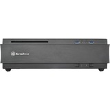 SilverStone ML07 carcasa de ordenador HTPC Negro, Caja HTPC negro, HTPC, PC, De plástico, Acero, Mini-DTX, Mini-ITX, Negro, Fondo