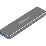 SilverStone MS09 Caja externa para unidad de estado sólido (SSD) Carbón vegetal M.2, Caja de unidades gris oscuro, Caja externa para unidad de estado sólido (SSD), M.2, SATA, Conexión USB, Carbón vegetal