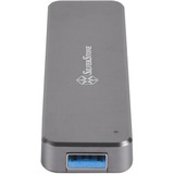 SilverStone MS09 Caja externa para unidad de estado sólido (SSD) Carbón vegetal M.2, Caja de unidades gris oscuro, Caja externa para unidad de estado sólido (SSD), M.2, SATA, Conexión USB, Carbón vegetal