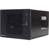 SilverStone SG05-LITE Cubo Negro, Caja de sobremesa negro, Cubo, PC, Negro, DTX, mini-ITX, Plástico, Acero, Juego