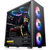 Thermaltake V200 TG RGB Midi Tower Negro, Cajas de torre negro, Midi Tower, PC, SPCC, Negro, ATX, micro ATX, Mini-ITX, Juego
