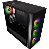 Thermaltake View 21 TG RGB Plus Midi Tower Negro, Cajas de torre negro, Midi Tower, PC, Negro, ATX, micro ATX, Mini-ATX, SPCC, Vidrio templado, Juego