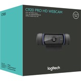 Logitech C920 Pro HD cámara web 3 MP 1920 x 1080 Pixeles USB Negro, Webcam negro, 3 MP, 1920 x 1080 Pixeles, Full HD, 30 pps, 720p, 1080p, H.264