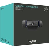 Logitech Hd Pro C920 cámara web 3 MP 1920 x 1080 Pixeles USB 2.0 Negro, Webcam negro, 3 MP, 1920 x 1080 Pixeles, Full HD, 30 pps, 720p, 1080p, H.264