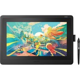 Wacom Cintiq 16 tableta digitalizadora Negro 5080 líneas por pulgada 344,16 x 193,59 mm, Tableta gráfica negro, Alámbrico, 5080 líneas por pulgada, 344,16 x 193,59 mm, Pluma, Goma de silicona, 39,6 cm (15.6")