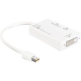 DeLOCK 61768 adaptador de cable de vídeo 0,24 m Mini DisplayPort DisplayPort + DVI + HDMI Blanco blanco, 0,24 m, Mini DisplayPort, DisplayPort + DVI + HDMI, Macho, Hembra, Blanco