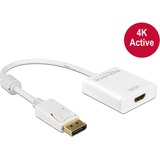 DeLOCK 62608 adaptador de cable de vídeo 0,2 m DisplayPort HDMI tipo A (Estándar) Blanco blanco, 0,2 m, DisplayPort, HDMI tipo A (Estándar), Macho, Hembra, Oro