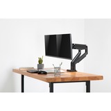 Digitus Soporte de monitor universal doble con muelle neumático y fijación a presión negro, Abrazadera, 9 kg, 38,1 cm (15"), 81,3 cm (32"), 100 x 100 mm, Negro