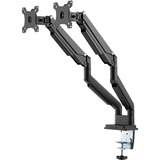 Digitus Soporte de monitor universal doble con muelle neumático y fijación a presión negro, Abrazadera, 9 kg, 38,1 cm (15"), 81,3 cm (32"), 100 x 100 mm, Negro