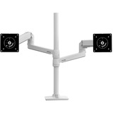 Ergotron LX Series LX Dual Stacking Arm 101,6 cm (40") Blanco Escritorio, Soporte de monitor blanco, Abrazadera, 9,1 kg, 101,6 cm (40"), 100 x 100 mm, Ajustes de altura, Blanco