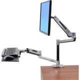 Ergotron LX Series LX HD Sit-Stand 116,8 cm (46") Aluminio Escritorio, Soporte de monitor plateado/Negro, 13,6 kg, 116,8 cm (46"), Ajustes de altura, Aluminio