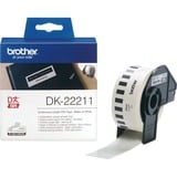 Brother DK-22211 cinta para impresora de etiquetas Negro sobre blanco, Cinta de escritura Negro sobre blanco, 1 pieza(s), DK, Negro, Blanco, Térmica directa, China
