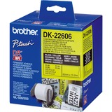 Brother DK-22606 cinta para impresora de etiquetas Negro sobre amarillo, Cinta de escritura Negro sobre amarillo, DK, Negro, Amarillo, Térmica directa, China, 5 año(s)