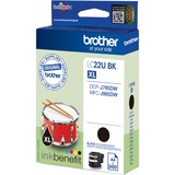 Brother LC22UBK cartucho de tinta 1 pieza(s) Original Alto rendimiento (XL) Negro Alto rendimiento (XL), Negro, Tinta a base de pigmentos, 1 pieza(s), 2400 páginas, Pack individual