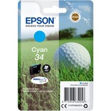 Epson Golf ball Tinta cian 34 DURABrite Ultra Pelota de golf Rendimiento estándar, Cian, 4,2 ml, 1 pieza(s), 300 páginas