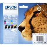 Epson Multipack 4-colours T0715 DURABrite Ultra Ink, Tinta Rendimiento estándar, Negro, Cian, Magenta, Amarillo, 7,4 ml, 5,5 ml, 1 pieza(s), Multipack