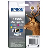Epson Stag Multipack T1306 3 colores, Tinta Alto rendimiento (XL), Cian, Magenta, Amarillo, Tinta a base de pigmentos, 10,1 ml, 1 pieza(s), Multipack