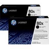 HP Cartucho original de tóner negro de alto rendimiento 80X LaserJet 13800 páginas, Negro, 2 pieza(s)