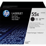 HP Pack de ahorro de 2 cartuchos de tóner original LaserJet 55X de alta capacidad negro 25000 páginas, Negro, 2 pieza(s)