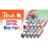 Peach 0F319980 cartucho de tinta 10 pieza(s) Negro, Cian, Magenta, Foto negro, Amarillo Tinta a base de pigmentos, Tinta a base de colorante, 13 ml, 10 pieza(s), Multipack