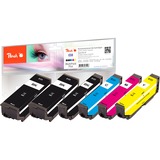 Peach 0F320142 cartucho de tinta 6 pieza(s) Compatible Rendimiento estándar Azul, Cian, Magenta, Amarillo Rendimiento estándar, Tinta a base de pigmentos, 7,6 ml, 6,2 ml, 6 pieza(s), Multipack