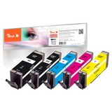 Peach PI100-396 cartucho de tinta 5 pieza(s) Compatible Extra (Súper) alto rendimiento Negro, Cian, Magenta, Foto negro, Amarillo Extra (Súper) alto rendimiento, 23 ml, 12 ml, 600 páginas, 5 pieza(s), Multipack