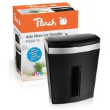 Peach PS600-10 triturador de papel Microcorte 63 dB Negro, Plata, Destructora de documentos negro/Plateado, Microcorte, 3 x 10 mm, 20 L, 63 dB, P-5, 350 hojas