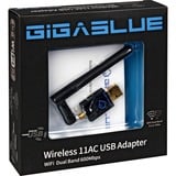 GigaBlue WLAN 600 Mbps 600 Mbit/s, Adaptador Wi-Fi negro, Alámbrico, USB, WLAN, Wi-Fi 4 (802.11n), 600 Mbit/s, Negro