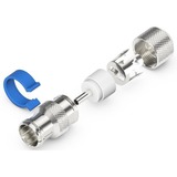 goobay 58813 conector coaxial IEC 10 pieza(s) plateado/Azul, IEC, Hembra, Níquel, Zinc, Bolsa de plástico, 10 pieza(s)