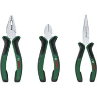 Bosch Juego de alicates, 3 piezas, Set de pinzas verde/Negro