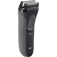 Braun Serie 3 3000S Máquina de afeitar de láminas Gris negro/Gris, Máquina de afeitar de láminas, Gris, Carga, AC/Batería, Batería integrada, 30 min