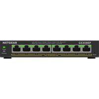 Netgear GS308EP Gestionado L2/L3 Gigabit Ethernet (10/100/1000) Energía sobre Ethernet (PoE) Negro, Interruptor/Conmutador negro, Gestionado, L2/L3, Gigabit Ethernet (10/100/1000), Bidireccional completo (Full duplex), Energía sobre Ethernet (PoE)