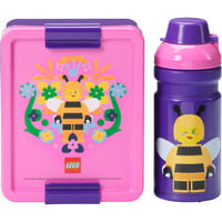 Room Copenhagen Set de fiambreras LEGO Bee, Caja de almuerzo lila/Rosa neón