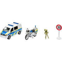 SIKU SUPER VW T6 con motocicleta policial BMW, Automóvil de construcción 