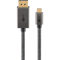 goobay 75708, Cable negro/Plateado
