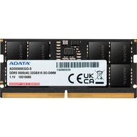 ADATA AD5S560032G-S módulo de memoria 32 GB 1 x 32 GB DDR5 262-pin SO-DIMM ECC, Memoria RAM negro, 32 GB, 1 x 32 GB, DDR5, 5600 MHz, 262-pin SO-DIMM