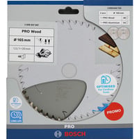 Bosch PRO hoja de sierra circular inalámbrica para madera/aluminio 165 mm, paquete doble 
