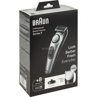 Braun BeardTrimmer 7 BT7420 Batería 40 2 cm Negro, Gris, Cortapelo para barba gris, Lavable, Batería, Negro, Gris