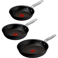 Tefal Set de sartenes Experience aluminio, 3 piezas, Juego de sartenes negro