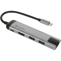 Verbatim 49141 base para portátil y replicador de puertos USB 3.2 Gen 1 (3.1 Gen 1) Type-C Negro, Plata, Hub USB plateado/Negro, USB 3.2 Gen 1 (3.1 Gen 1) Type-C, Negro, Plata, USB 3.2 Gen 1 (3.1 Gen 1) Type-C, Metal, 3 A, 5 - 40 °C
