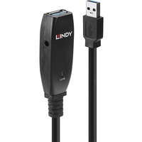 Lindy 43322 cable USB USB 3.2 Gen 1 (3.1 Gen 1) 15 m USB A Negro, Cable alargador negro, 15 m, USB A, USB A, USB 3.2 Gen 1 (3.1 Gen 1), 5 Gbit/s, Negro