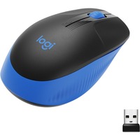 Logitech M190 Ratones, Ratón negro/Azul, Ambidextro, Óptico, RF inalámbrico, 1000 DPI, Azul
