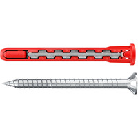 fischer Taco de vástago largo HybridPower 10x90 T K, Pasador rojo/Gris