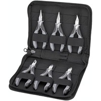 KNIPEX Juego de alicates electrónicos ESD, 6 piezas, Set de pinzas negro/Gris