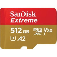 SanDisk Extreme 512 GB MicroSDHC UHS-I Clase 10, Tarjeta de memoria 512 GB, MicroSDHC, Clase 10, UHS-I, 190 MB/s, 130 MB/s
