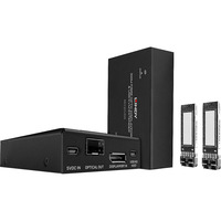 Lindy Extensor KVM de fibra óptica DisplayPort 1.2 y USB 300m, Extensión DisplayPort negro