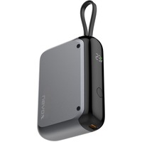 Nevox POWERBANK 10000mAh, cable USB-C integrado, Banco de potencia gris
