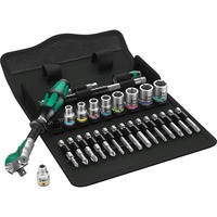 Wera 8100 SA 9 Juego de carraca Zyklop Speed, en pulgadas, 1/4", Kit de herramientas negro/Verde