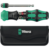 Wera Kraftform Kompakt 20 RA-R con bolsa, Conjuntos de bits negro/Verde